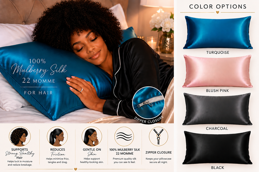 Stronger StrandZ® Luxury 100% Mulberry Silk Pillowcase